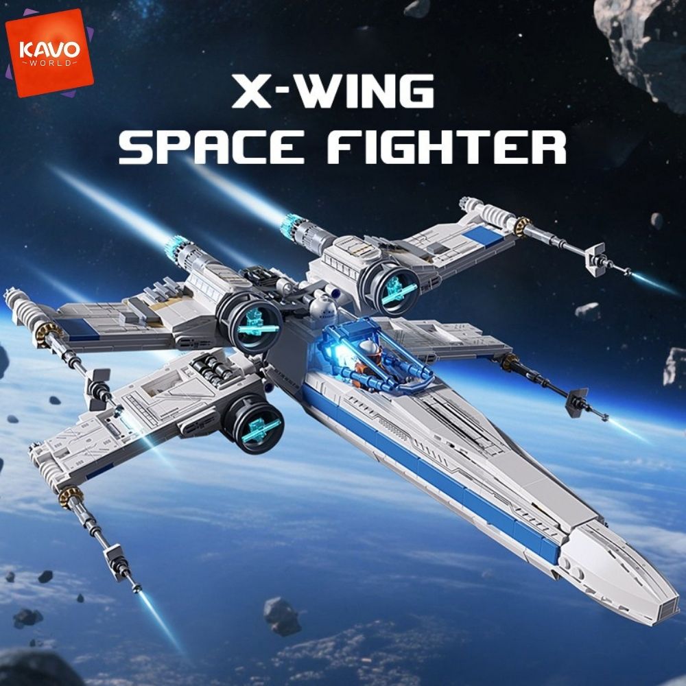 Desk Setup Xbox - KAVOWORLD 1271-teiliges Sci-Fi Weltraumjäger-Bausteinset mit Mini-Pilotfigur,