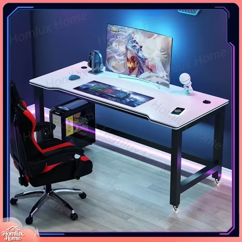 Desk Setup L Shaped - Gaming-Schreibtisch mit Kohlefaser-Textur in Schwarz, Ergonomisch